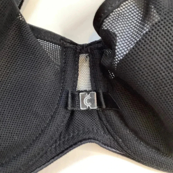 CHANTELLE Black Lightweight Mesh Underwire Bra Size 30D - Picture 6 of 12